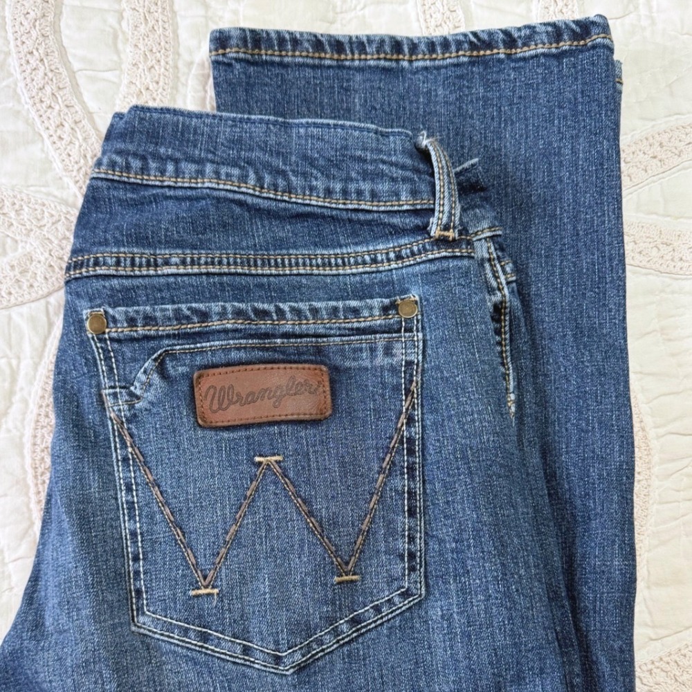 Wrangler Retro Slim Boot Utility Rodeo Cowboy Jeans Blue Western Workwear 33
